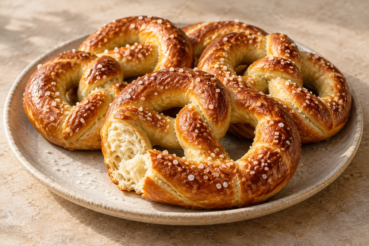 Hot Buttered Soft Pretzels — AI-generated recipe illustration