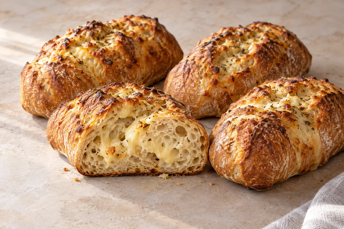 Gruyère-Stuffed Crusty Loaves — AI-generated recipe illustration
