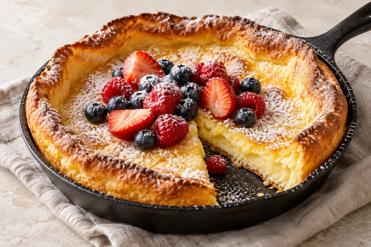 Lemon Puff Pancake with Fresh Berries — AI-generated recipe illustration