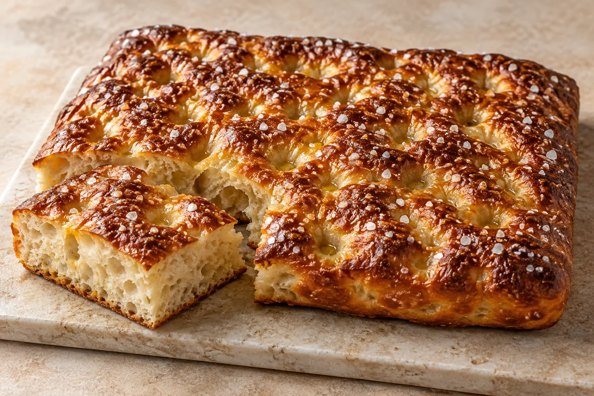 Pretzel Focaccia — AI-generated recipe illustration